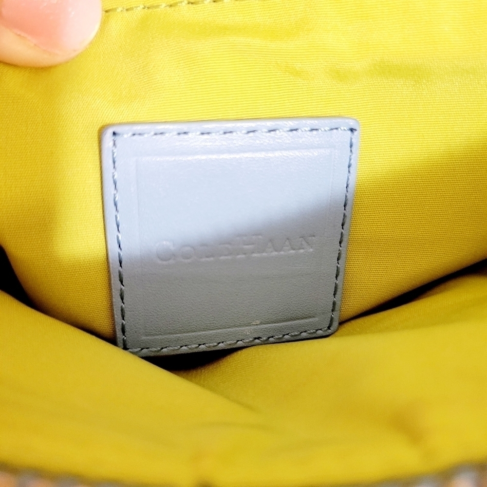 Cole Haan Tan & Blue Nylon Shoulder Tote Bag - Picture 13 of 13